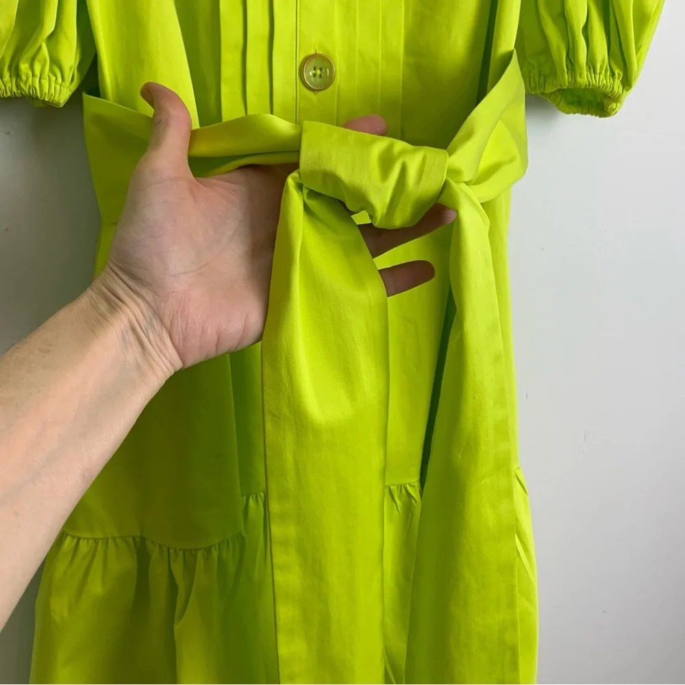 Ted Baker Sofia Ruffle Mini Dress Bright Green Size 4 - Picture 12 of 16